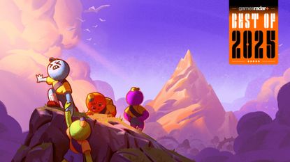 Peak screenshot showing four climbers scaling a mountain. GamesRadar+'s best of 2025 logo can be seen in the top right-hand corner