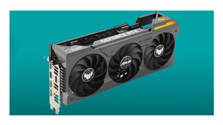 RTX 4070 Ti in front of green background. 