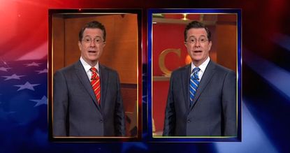 Stephen Colbert literally debates himself over American torture
