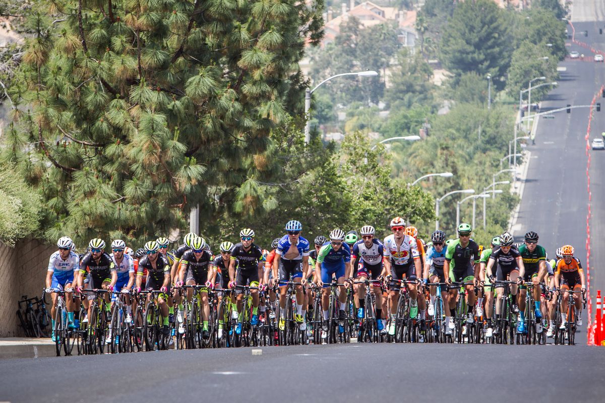 The men climb the hill towards the finish