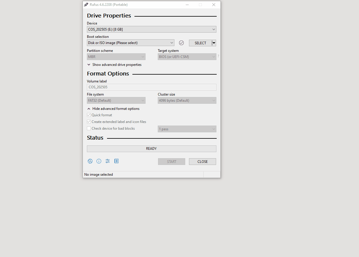 Using Rufus on Windows 10