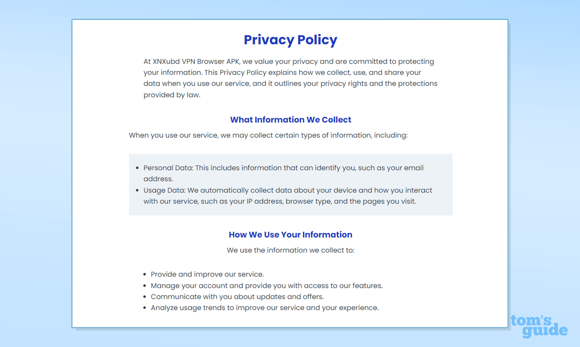 XNXubd's privacy policy