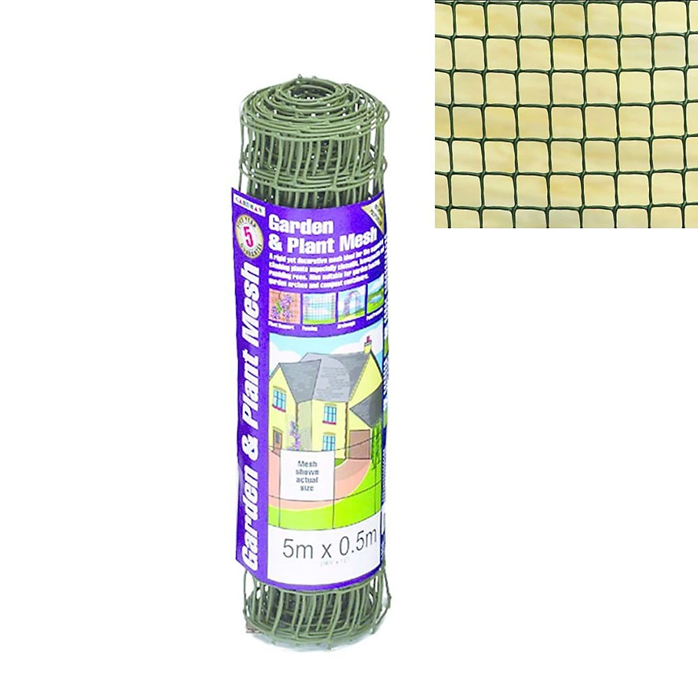 Gardman 50mm Garden Plant Mesh Fence Green Plant Support 