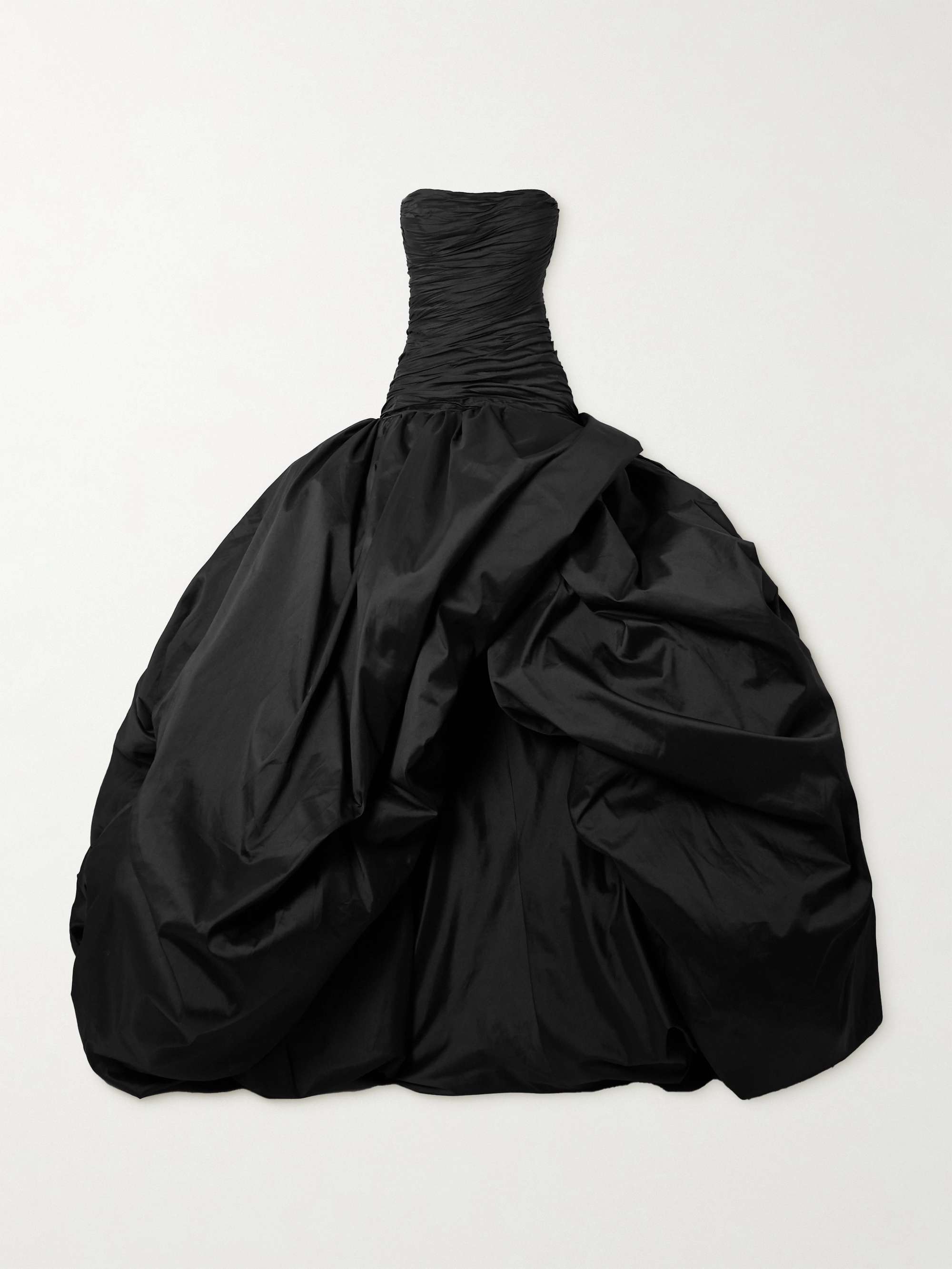Strapless Plissé-Taffeta Gown