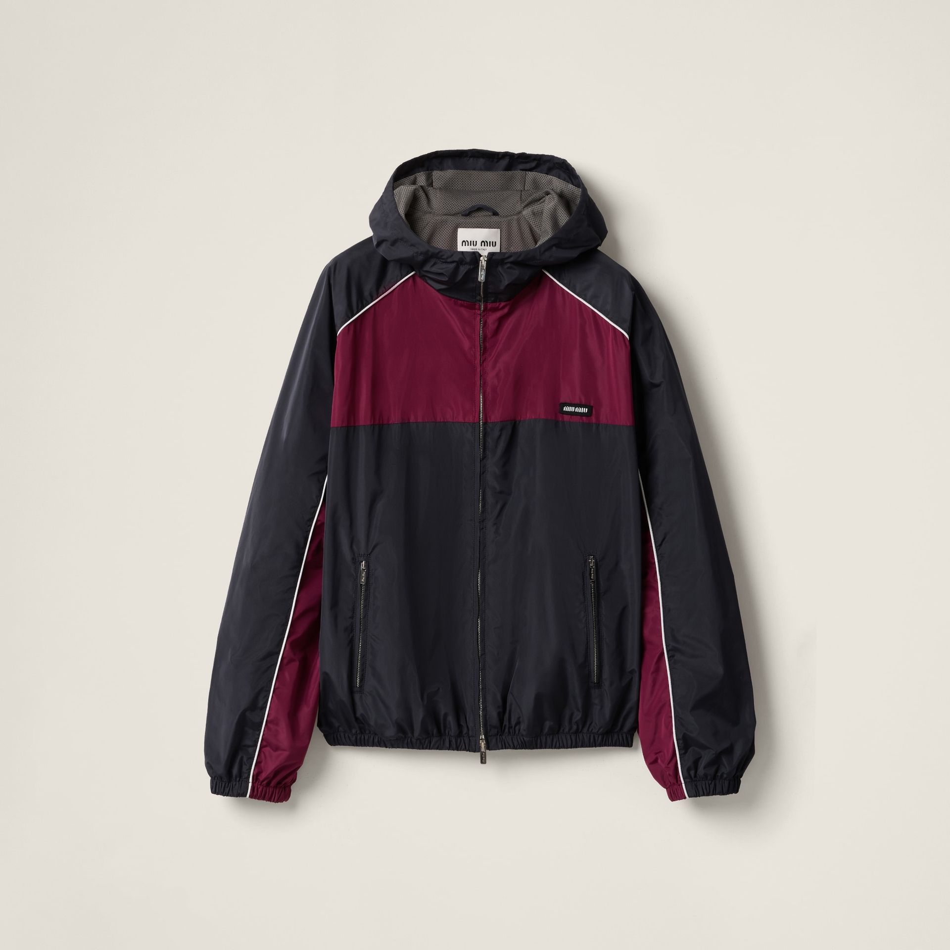 Technical Silk Zipper Blouson Jacket