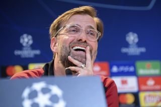 Jurgen Klopp faces the press ahead of Liverpool's clash with Bayern Munich