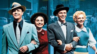 Marlon Brando and Frank Sinatra with Jean Simmons and Vivian Blaine in Guys and Dolls