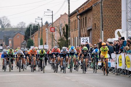 Marta Bastianelli (Al&eacute; Cipollini) wins the bunch sprint at Omloop van het Hageland - Tielt-Winge 2016