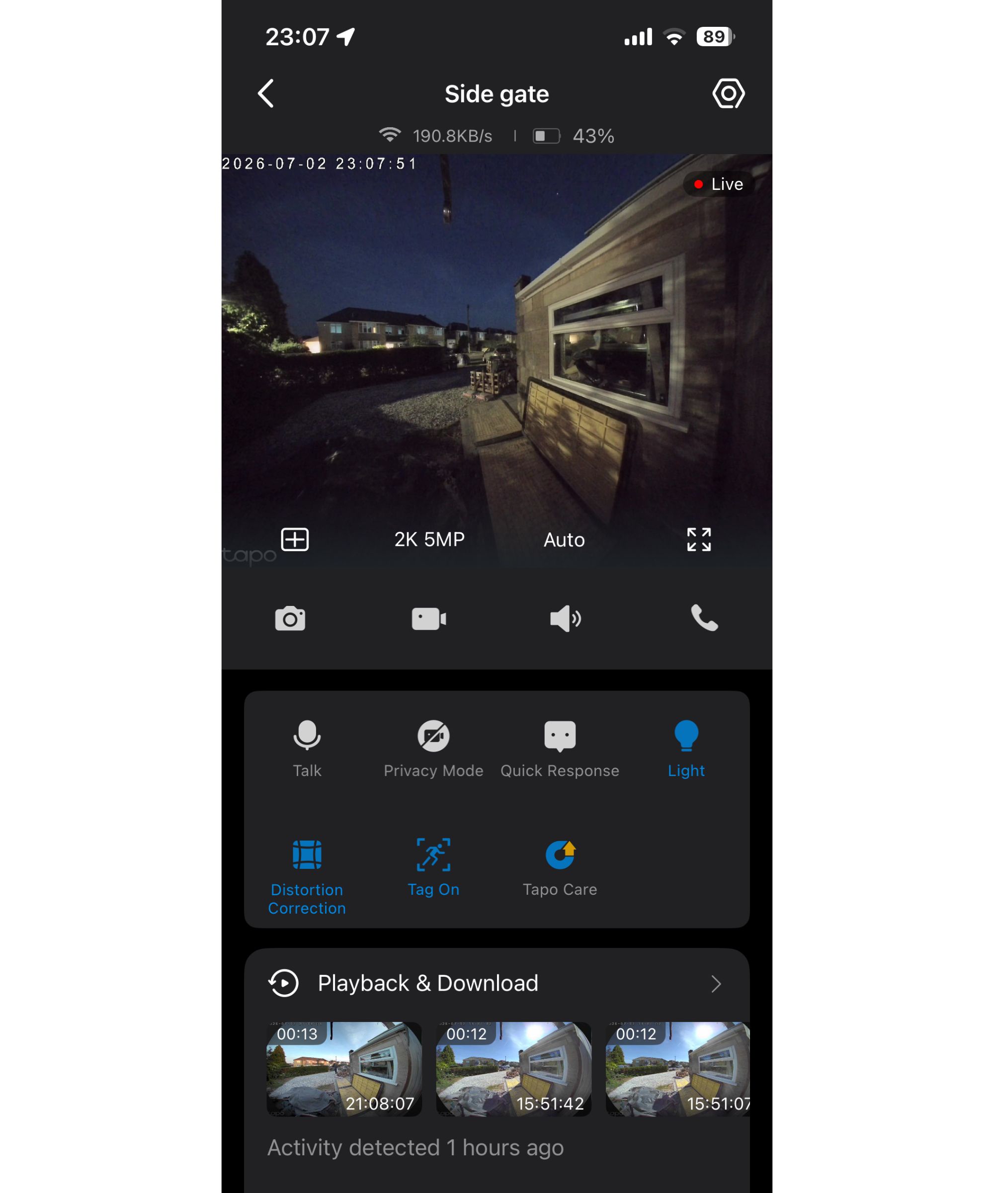 Tapo D235 video doorbell can capture color night vision.