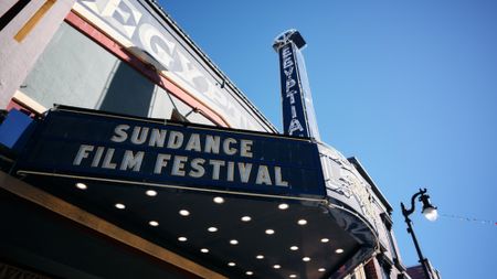 A view of the Egyptian Theatre outside the Sundance Film Festival in Park City, Utah, on Jan. 22, 2025.