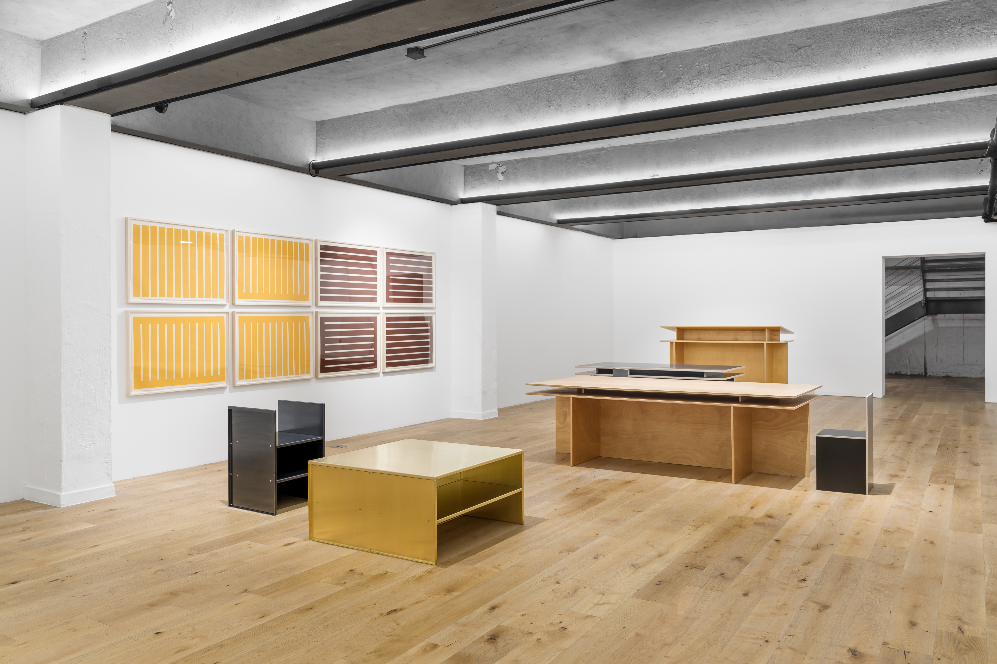Installation view Donald Judd: Furniture