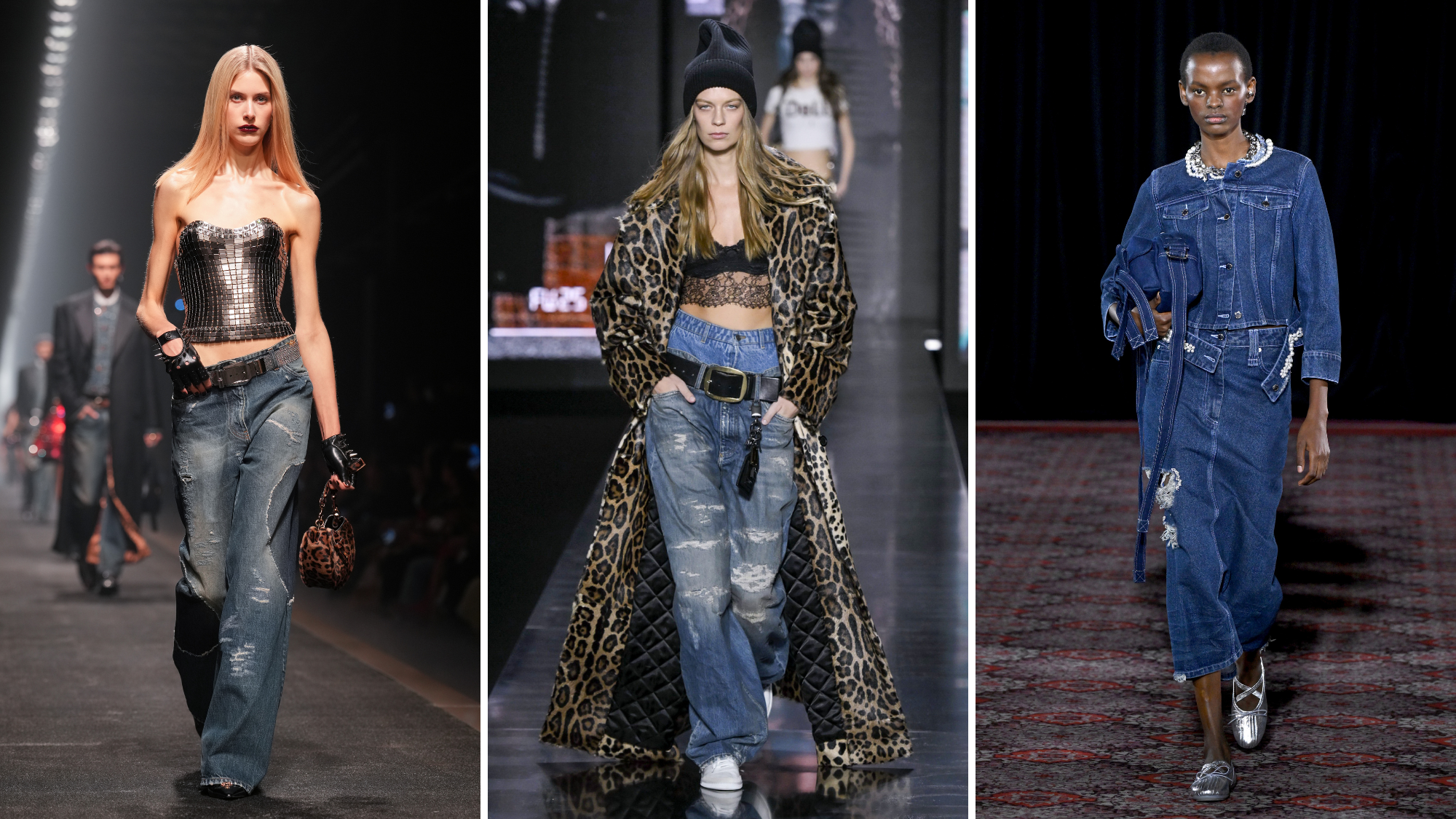 AW25 denim trends runway imagery