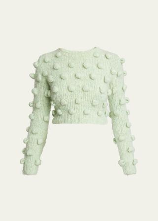 Kurzer Wollpullover mit Punktdetails