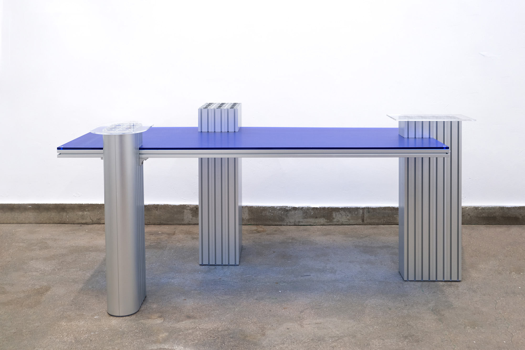 The designer explains, convert aluminium elements used throughout industrial sites ‘into a new aesthetic substance