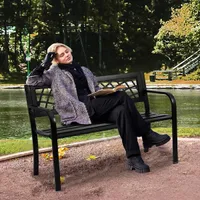 Svopes 46 in. Metal Outdoor Garden Bench Svopes 46 in. Metal Outdoor Garden Bench