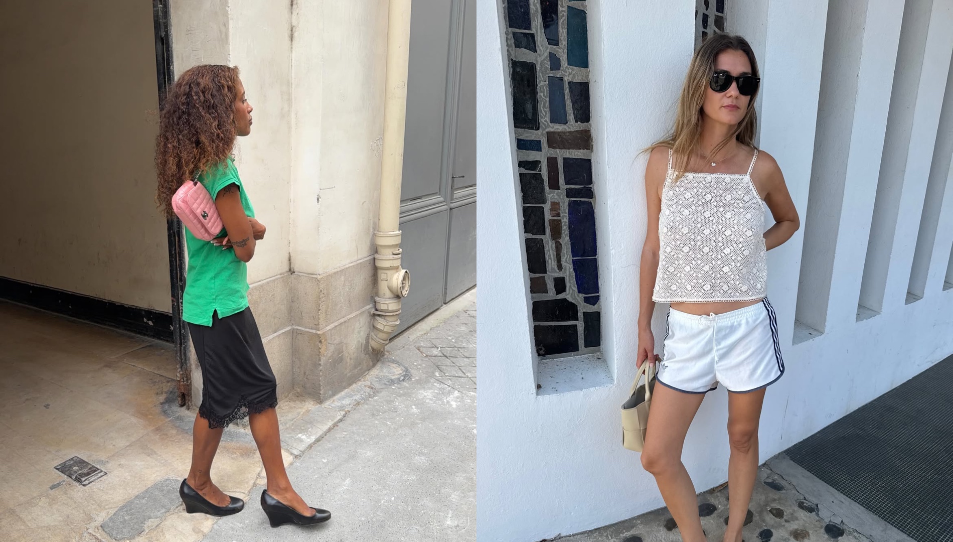 Women in Paris wearing summer micro trends.