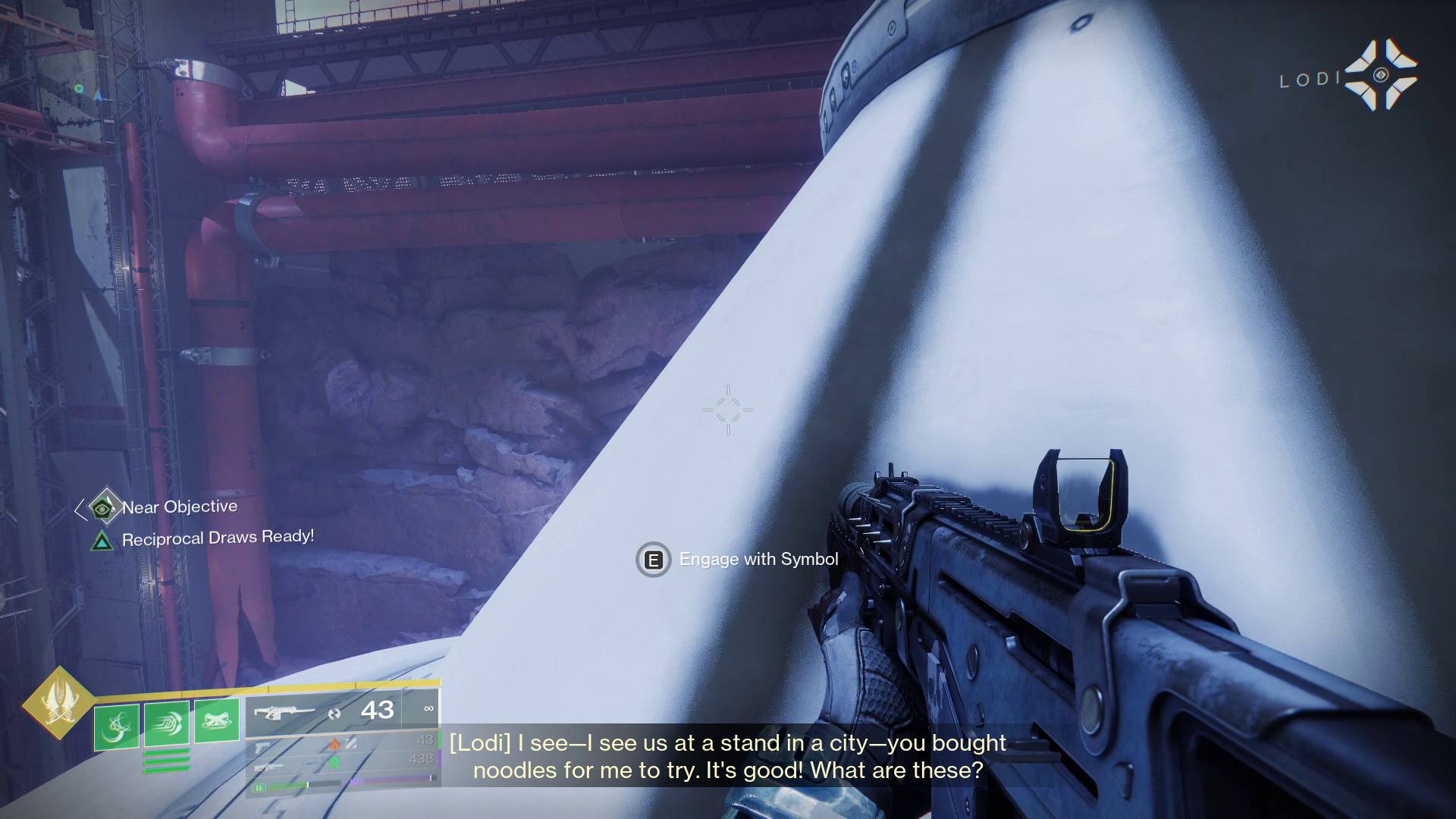 Destiny 2 Edge of Fate Vessel of the Nine quest engage with symbol energy point prompt
