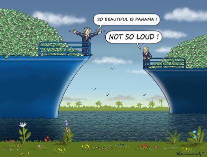 Political cartoons world Panama Papers Putin