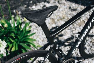 Image shows bike saddle.
