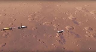 Laser-Propelled Spacecraft at Mars