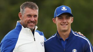 Lee Westwood and Sam Westwood at the 2021 Ryder Cup at Whistling Straits