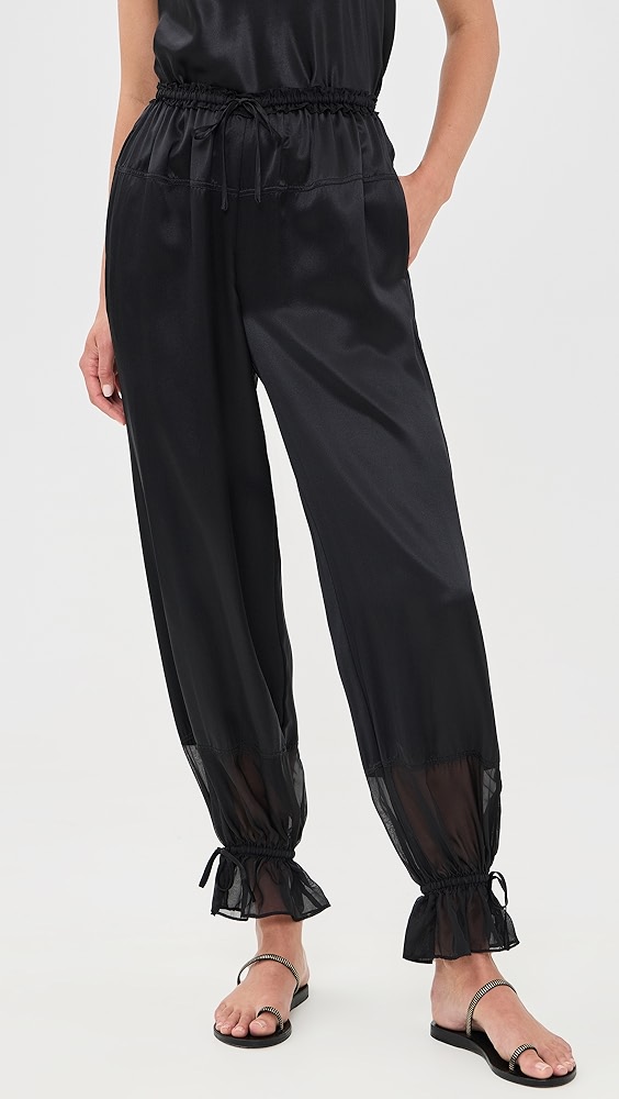Camile Silk Cinched Pants - Noir