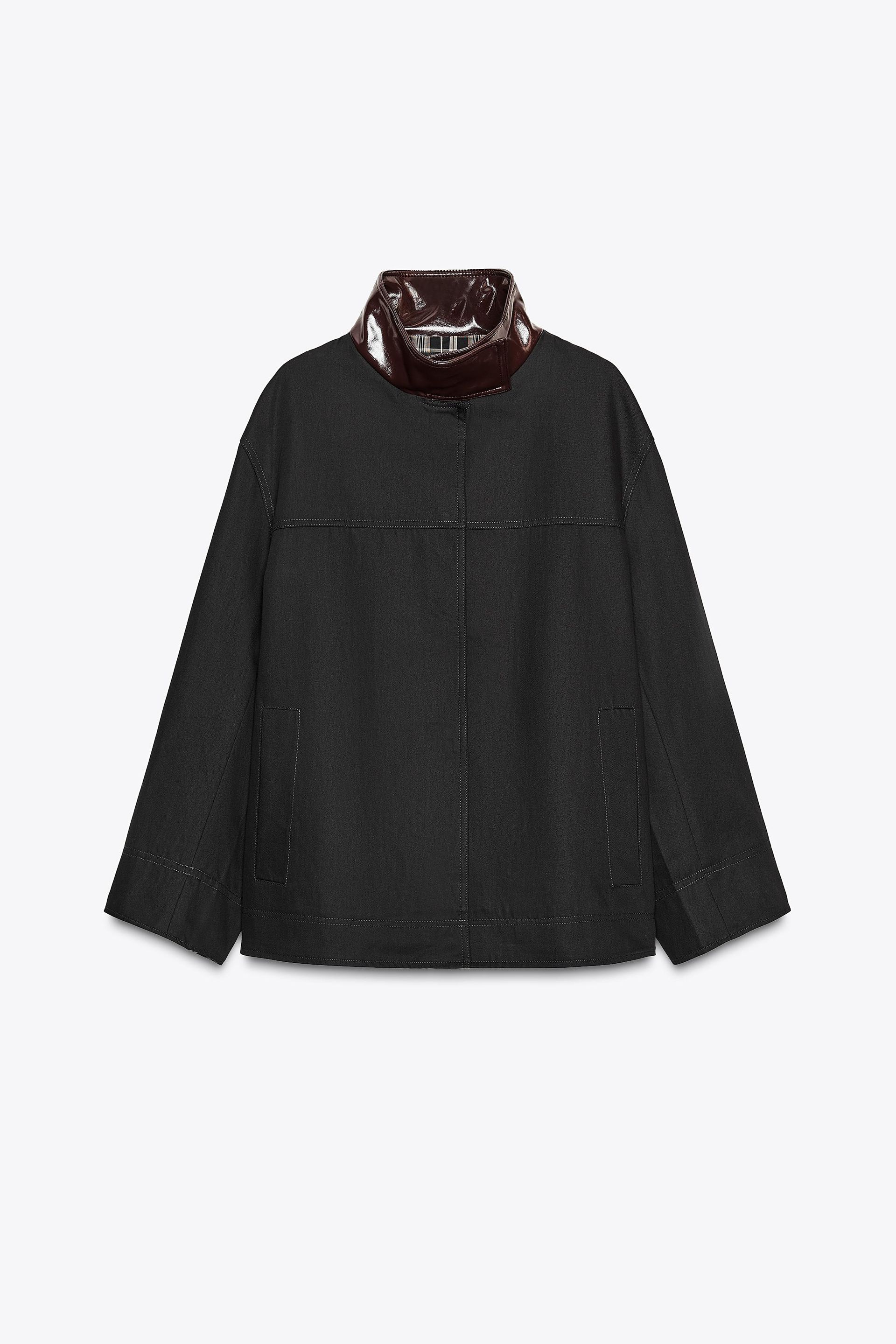 Zw Collection Contrast Collar Jacket