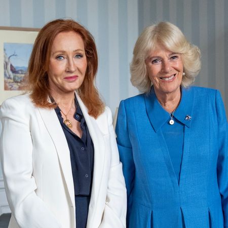 Queen Camilla standing next to JK Rowling