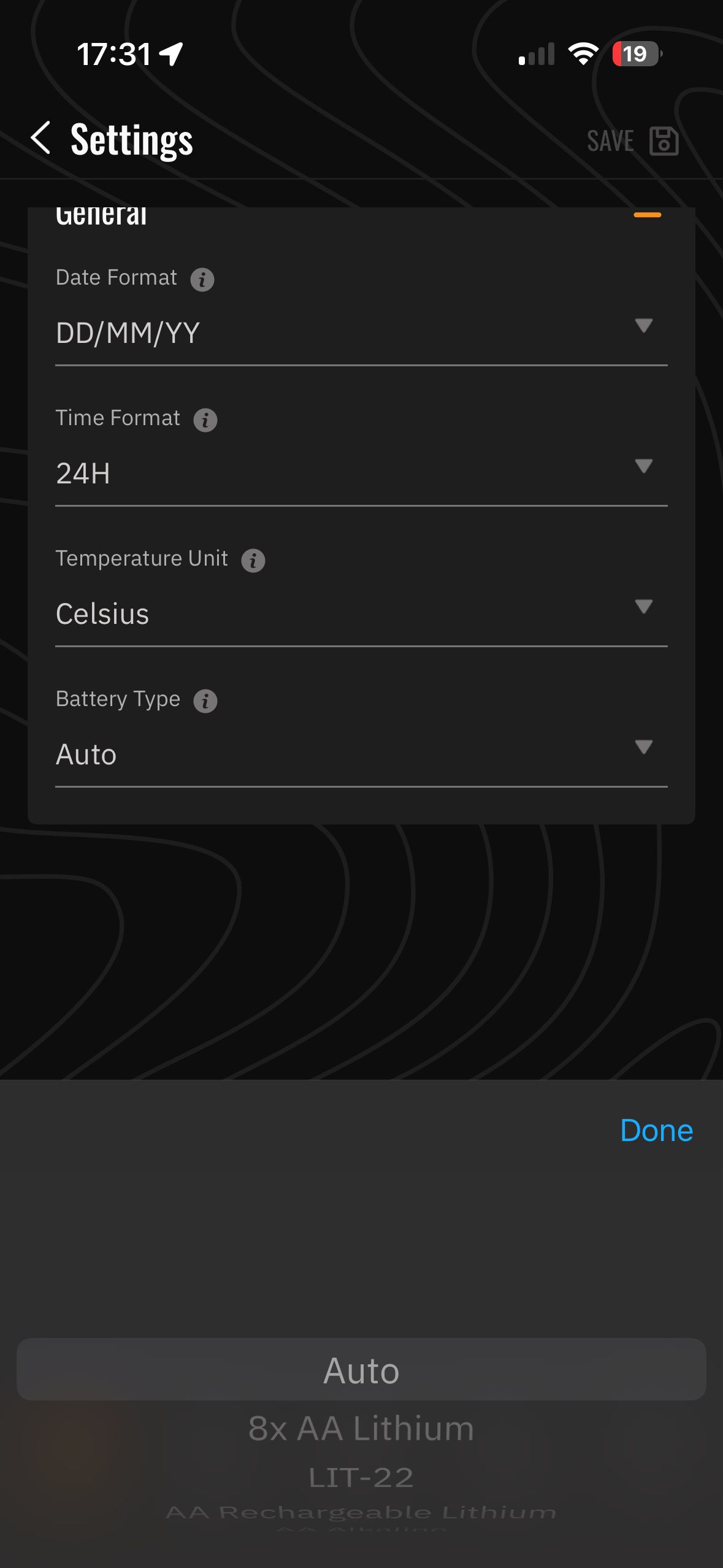 Screenshots from the Spypoint app