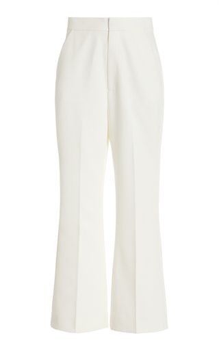Exclusive Phoebe Twill Cropped Flared-Leg Pants