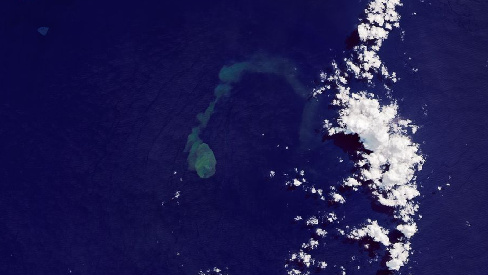 Earth from space: Erupting 'sharkcano' spits out a giant underwater plume in Oceania