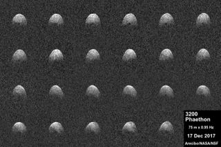 Radar data of an asteroid dubbed Phaethon captured by Arecibo Observatory in December 2017.