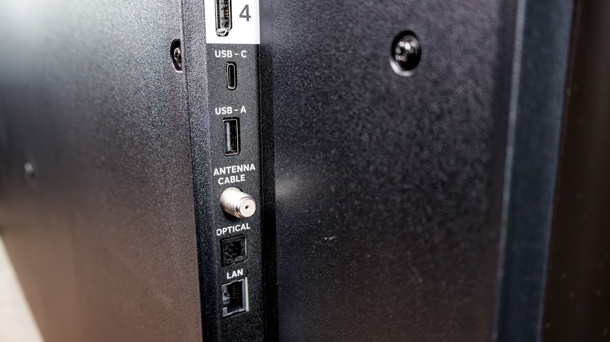 The ports on a Roku Pro Series OLED TV