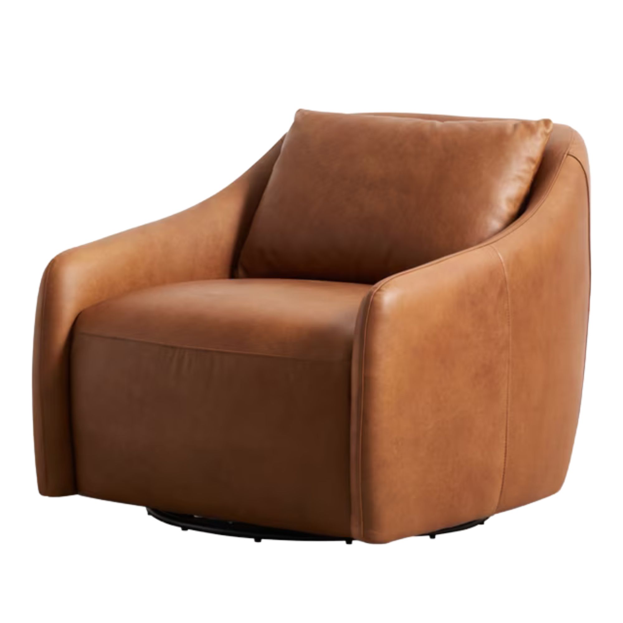 John Lewis, Halo Skylar Leather Swivel Armchair in Antique Chestnut