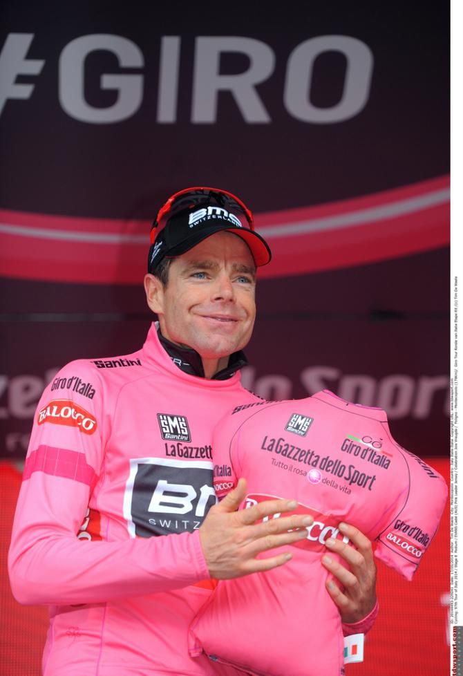 A very happy Cadel Evans (BMC) in pink