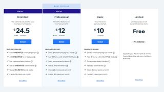 Pricing plans for Wix