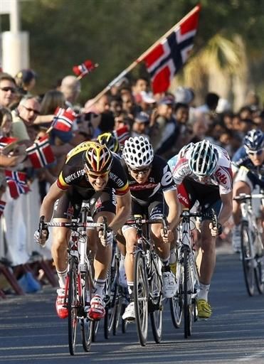 Tom Boonen (Quick Step) en route to his 16th career Qatar stage win