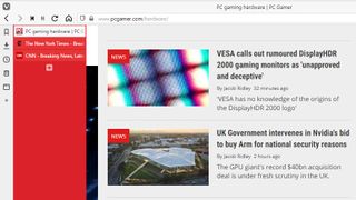 Vertical tabs in Vivaldi screenshot