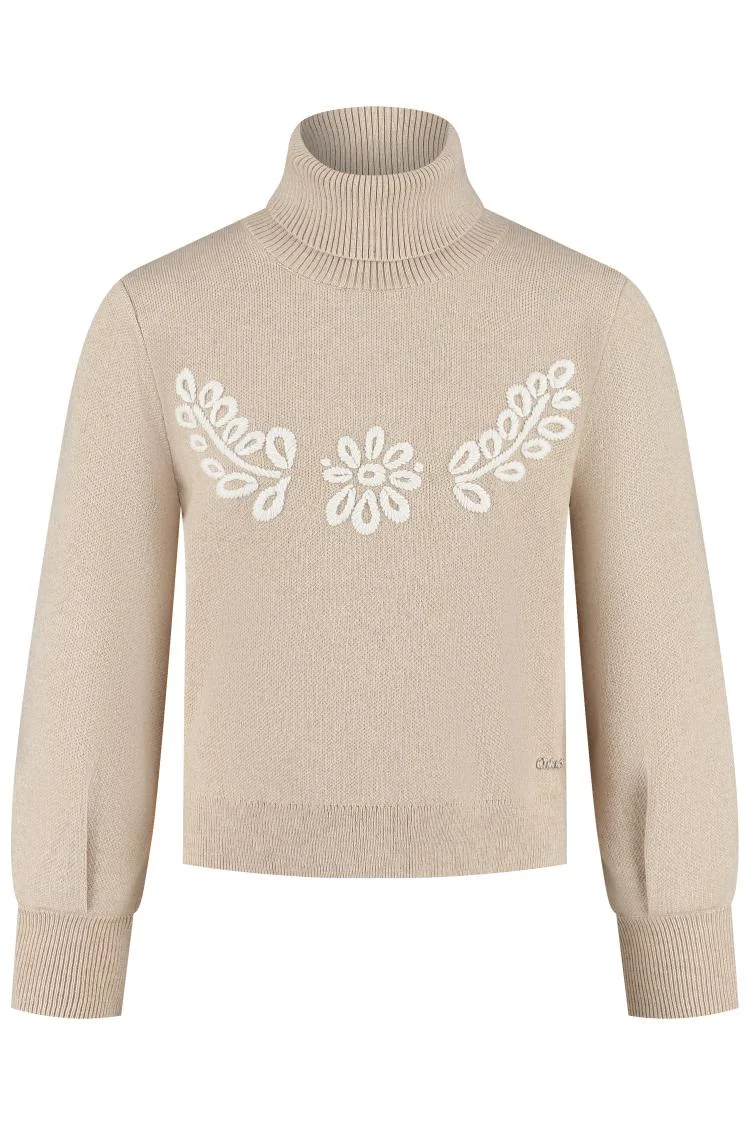 Tan turtleneck chloe sweater for kids