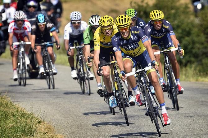 Alberto Contador (Saxo-Tinkoff) puts in an effort on the finale to Gap