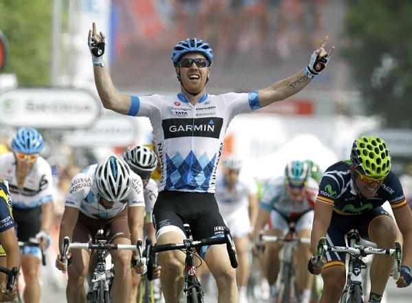 Tyler Farrar (Garmin-Cervelo) won stage 3 in Redon.
