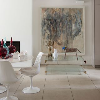 modern neutral dining room