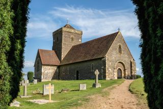 View of St Martha's Hill on a sunny day