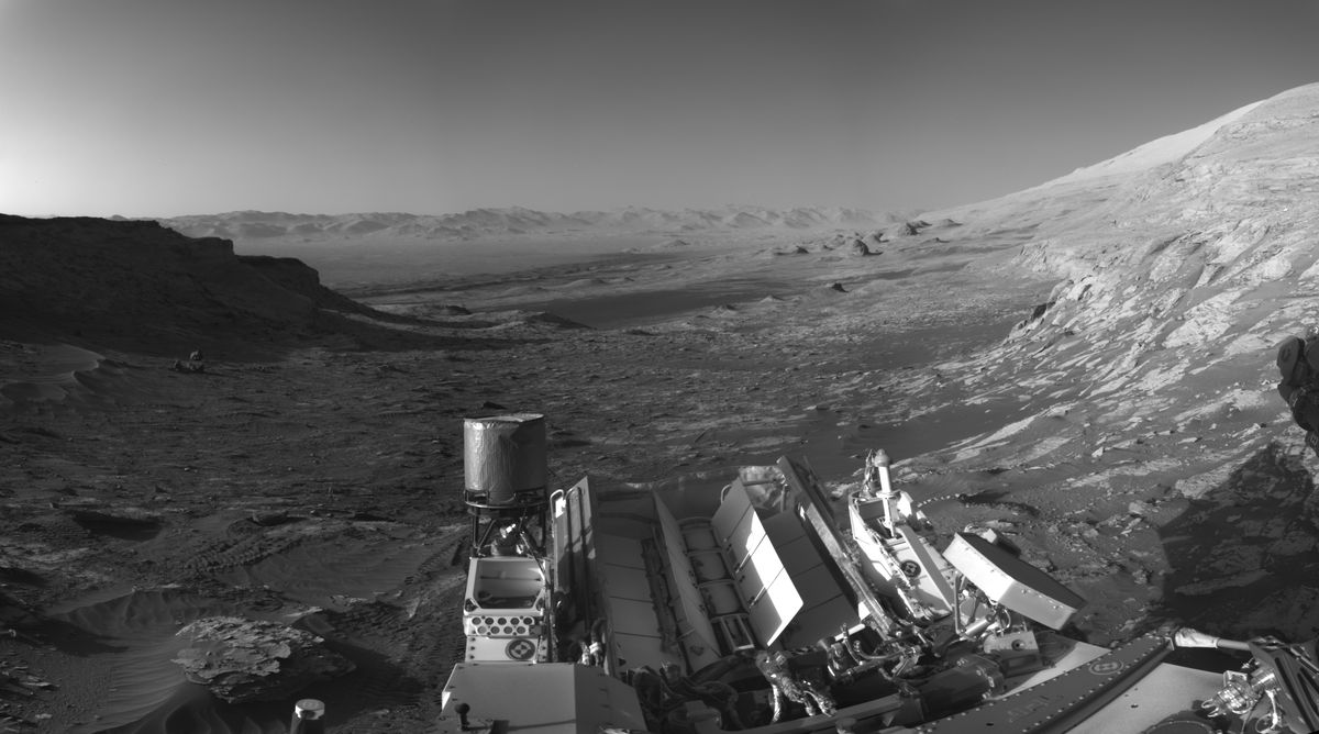 Mars can be seen in this image snapped by NASA's Curiosity rover's navigation camera.