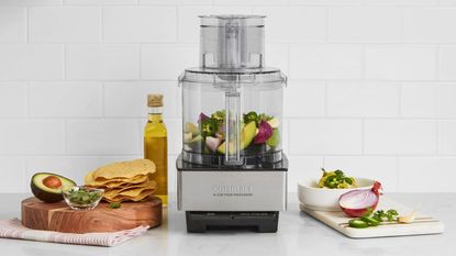 Cuisinart food processor in white kitchen