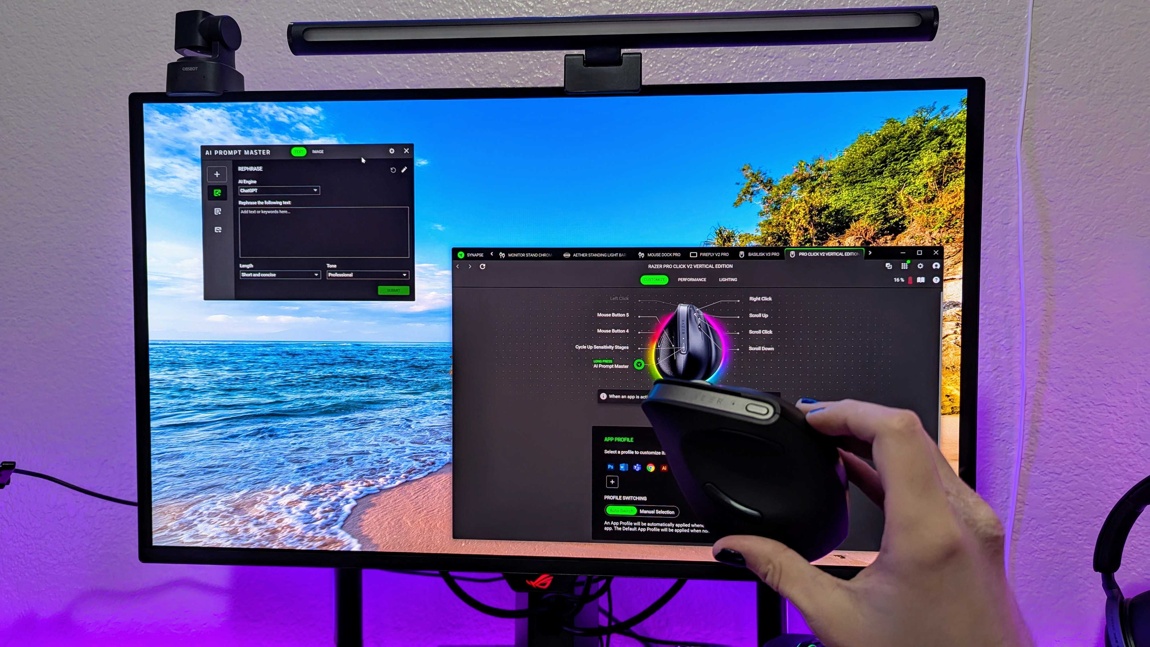 Image of the Razer Pro Click V2 Vertical Edition.