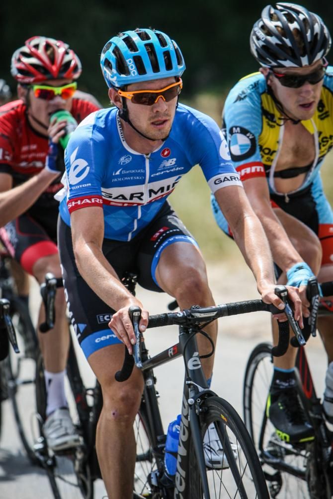 Alex Howes (Garmin-Sharp) comes to the front to set tempo.