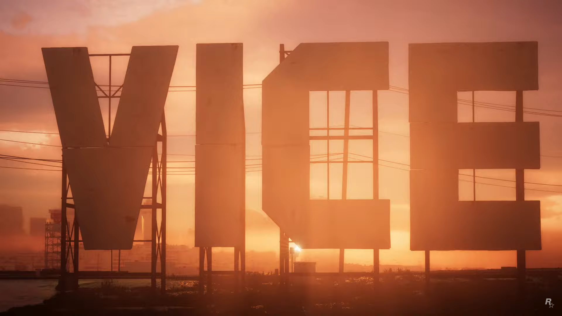 The Vice City sign, parodying the Hollywood sign in real life