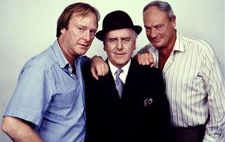 Glynn Edwards, who played Dave the barman, with George Cole and Dennis Waterman in Minder