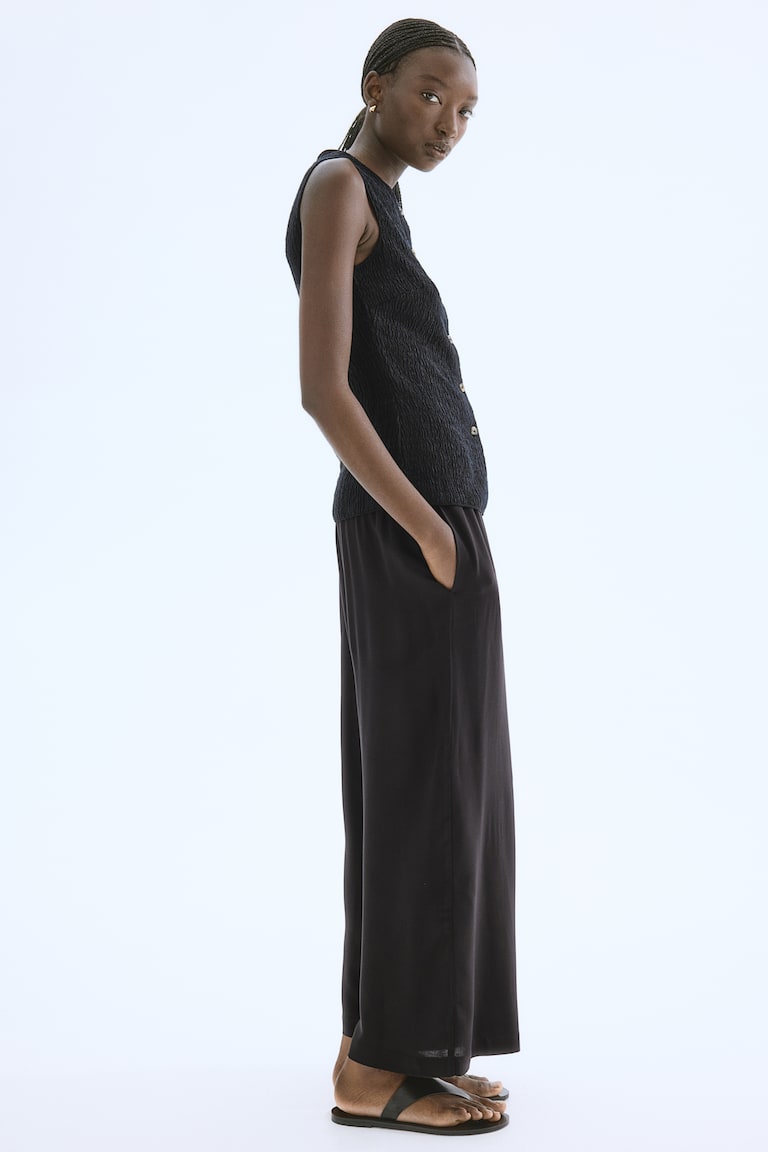 Cropped Pull-On Trousers